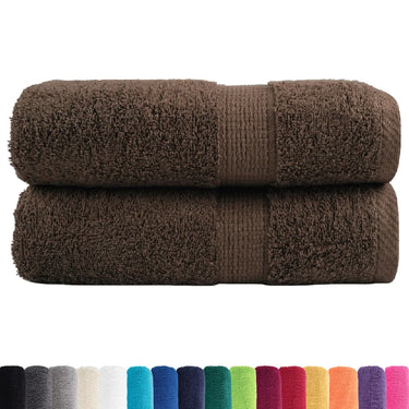 Vidaxl premium washandjes solund 2 stuks bruin 30x30 cm 600 g m²