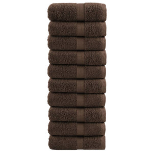 Vidaxl premium washandjes solund 10 stuks bruin 30x30 cm 600 g m²