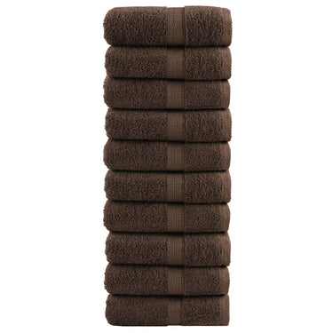 Vidaxl premium washandjes solund 10 stuks bruin 30x30 cm 600 g m²