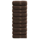 Vidaxl premium washandjes solund 10 stuks bruin 30x30 cm 600 g m²