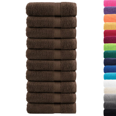 Vidaxl badhanddoeken solund 10 st 600 g m² 70x140 cm bruin