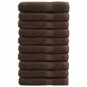 Vidaxl handdoeken solund 10 st 600 g m² 100x200 cm bruin