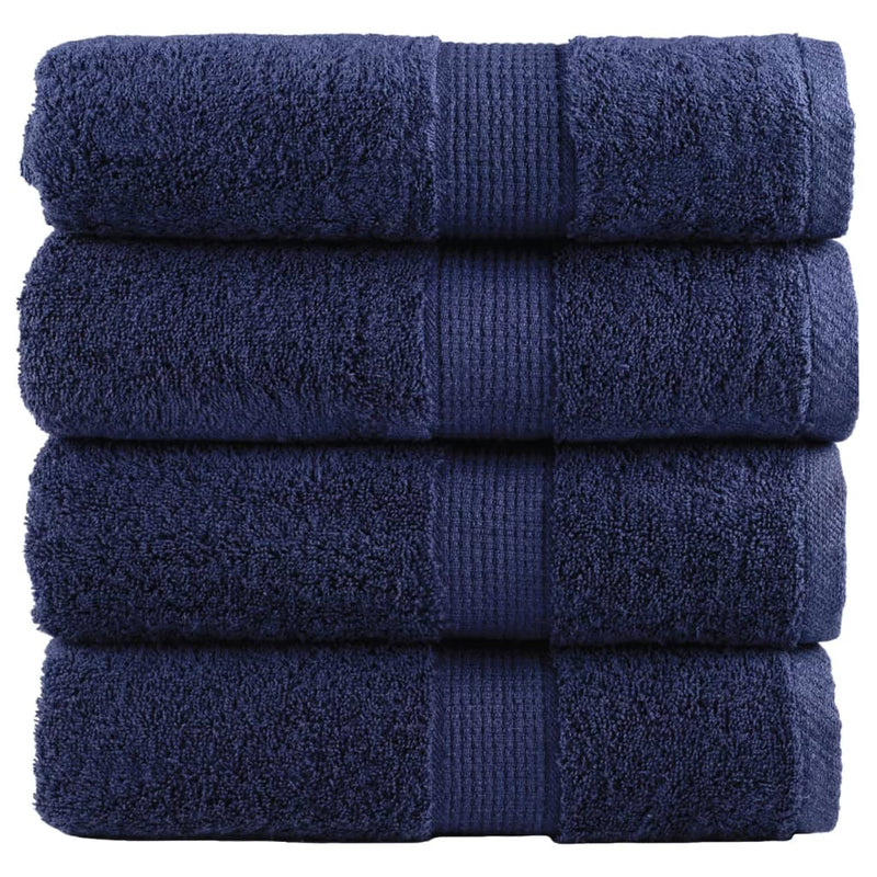 Load image into Gallery viewer, Vidaxl premium washandjes solund 4 stuks marineblauw 30x30 cm 600 g m²
