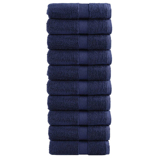 Vidaxl premium washandjes solund 10 stuks marineblauw 30x30 cm 600 g m²