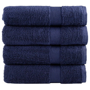 Vidaxl badhanddoeken solund 4 st 600 g m² 100x150 cm marineblauw