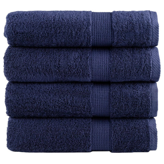 Vidaxl badhanddoeken solund 4 st 600 g m² 100x150 cm marineblauw