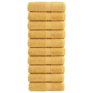Vidaxl premium washandjes solund 10 stuks goud 30x30cm 600 g m²