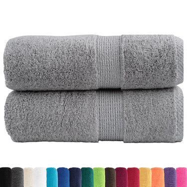 Vidaxl premium washandjes solund 2 stuks grijs 30x30cm 600 g m²