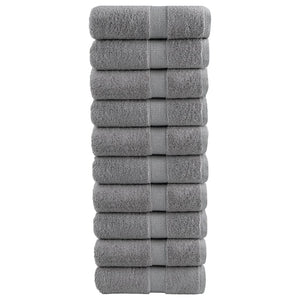 Vidaxl premium washandjes solund 10 stuks grijs 30x30 cm 600 g m²