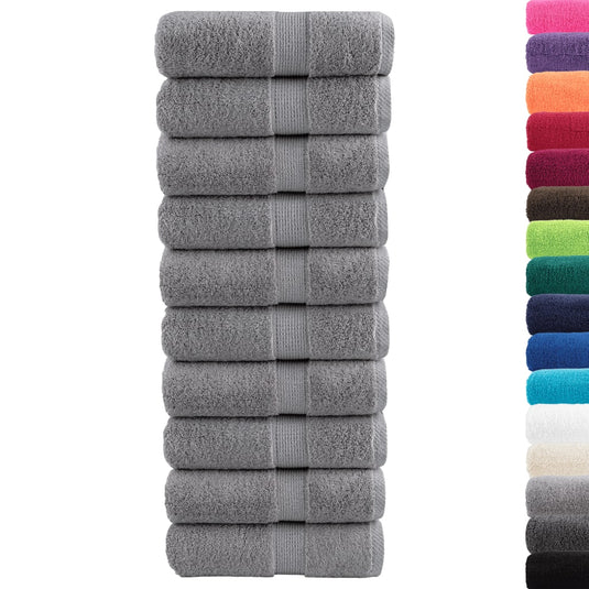 Vidaxl premium washandjes solund 10 stuks grijs 30x30 cm 600 g m²