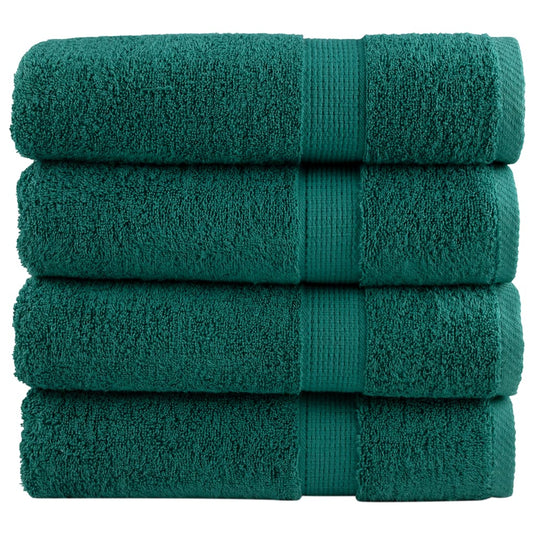 VidaXL Badhanddoeken SOLUND 4 st 600 g m² 70x140 cm groen
