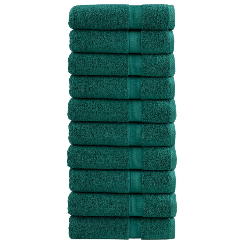 Load image into Gallery viewer, Vidaxl badhanddoeken solund 10 st 600 g m² 70x140 cm groen
