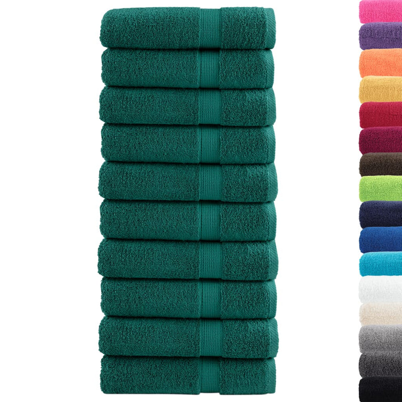 Load image into Gallery viewer, Vidaxl badhanddoeken solund 10 st 600 g m² 70x140 cm groen
