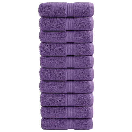 Vidaxl premium washandjes solund 10 stuks paars 30x30 cm 600 g m2