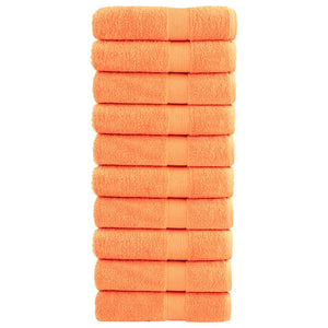 Vidaxl badhanddoeken solund 10 st 600 g m² 70x140 cm oranje