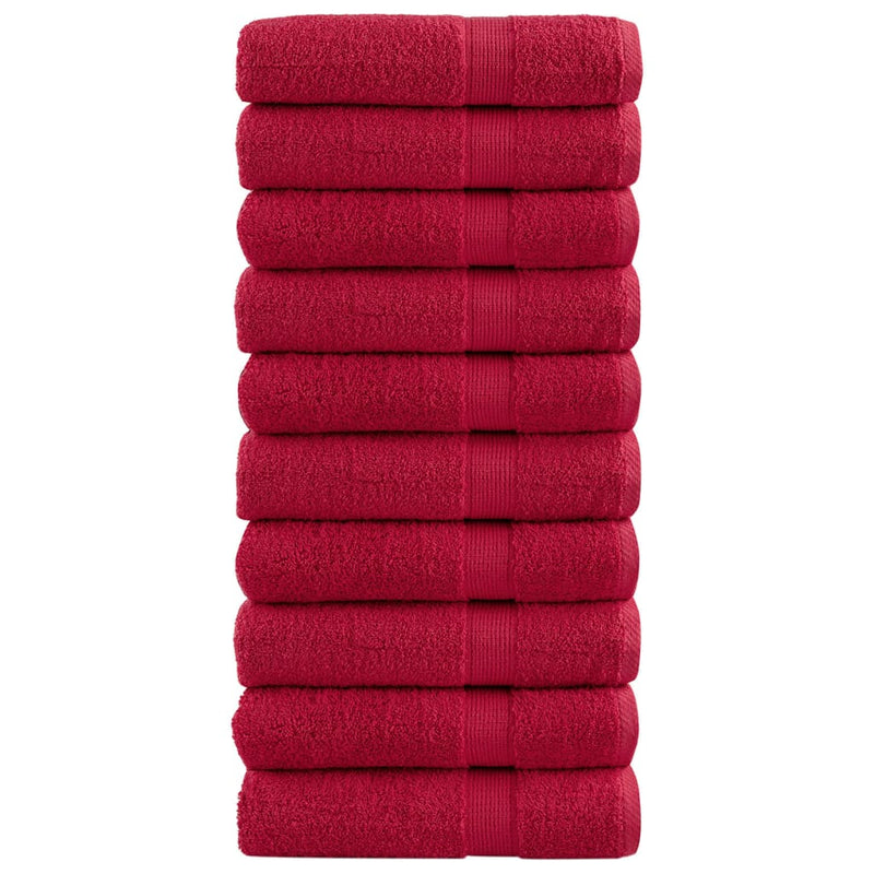 Load image into Gallery viewer, Vidaxl badhanddoeken solund 10 st 600 g m² 70x140 cm rood

