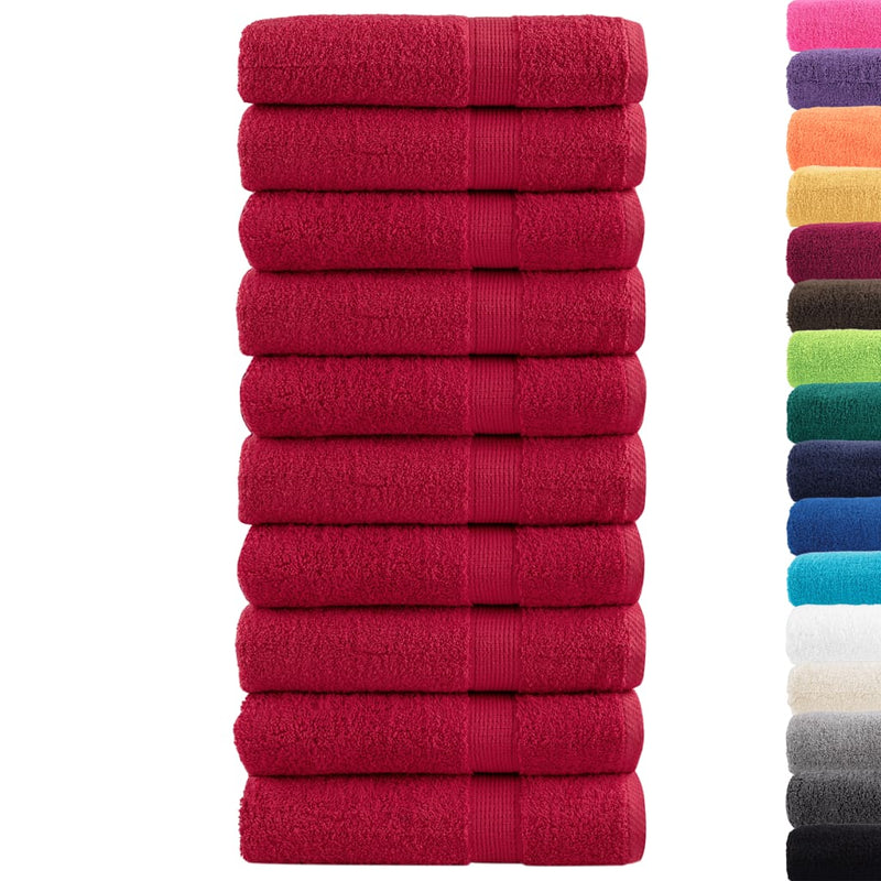 Load image into Gallery viewer, Vidaxl badhanddoeken solund 10 st 600 g m² 70x140 cm rood
