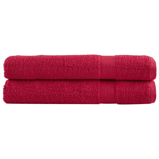 Vidaxl saunadoeken solund 2 st 600 g m² 80x200 cm rood