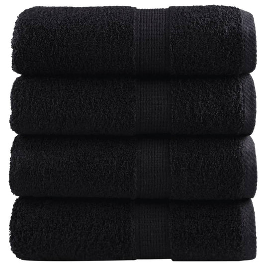 Vidaxl premium washandjes solund 4 stuks zwart 30x30 cm 600 g m2