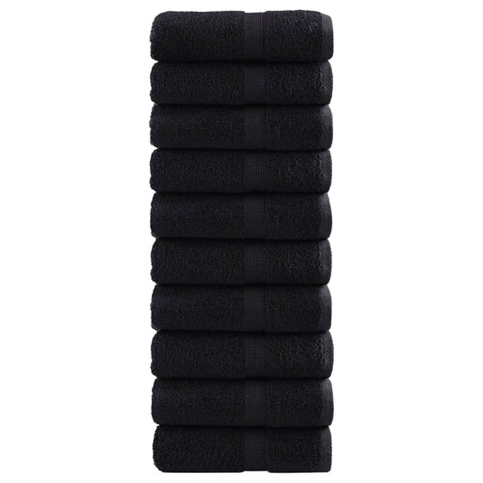 Vidaxl premium washandjes solund 10 stuks zwart 30x30 cm 600 g m²