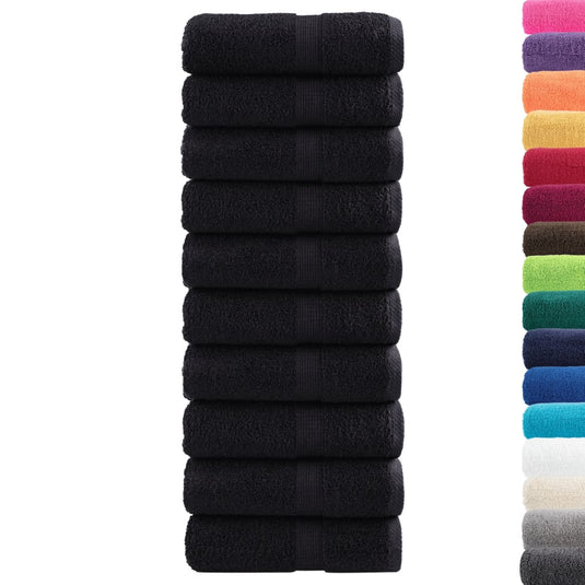 Vidaxl premium washandjes solund 10 stuks zwart 30x30 cm 600 g m²