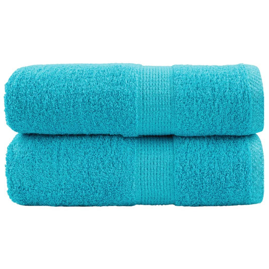 Vidaxl premium washandjes solund 2 st turquoise 30x30 cm 600 g m2
