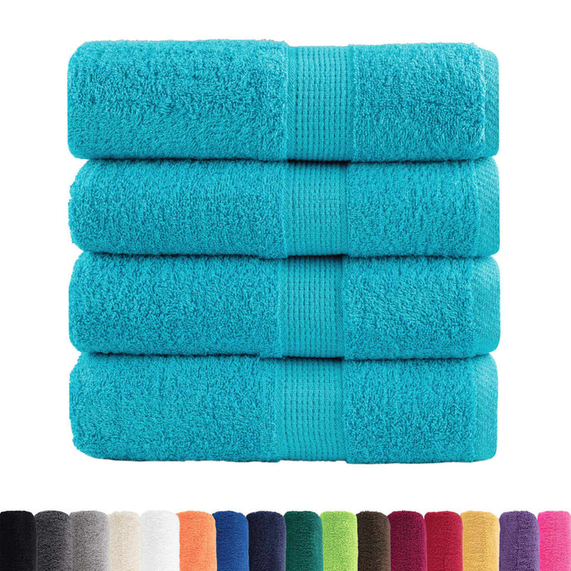 Afbeelding laden in galerijviewer, Vidaxl premium washandjes solund 4 stuks turquoise 30x30 cm 600 g m2
