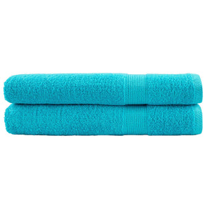 Vidaxl handdoeken solund 2 st 600 g m² 100x200 cm turquoise