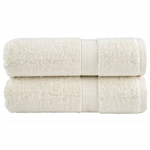 Vidaxl premium washandjes solund 2 stuks crème 30x30 cm 600 g m2