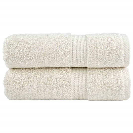 Vidaxl premium washandjes solund 2 stuks crème 30x30 cm 600 g m2