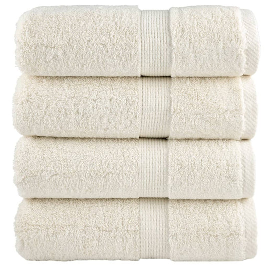 Vidaxl premium washandjes solund 4 stuks crème 30x30 cm 600 g m2