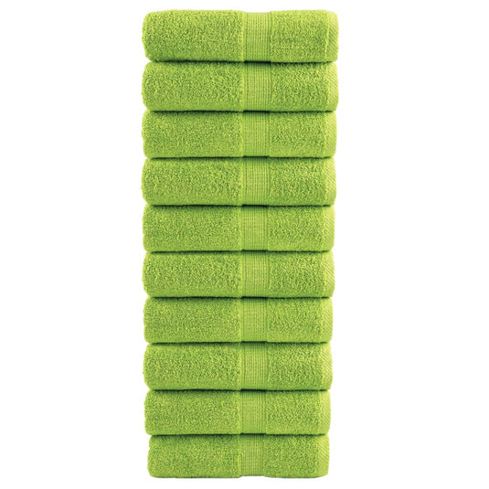 Vidaxl premium washandjes solund 10 stuks appelgroen 30x30 cm 600 g m²