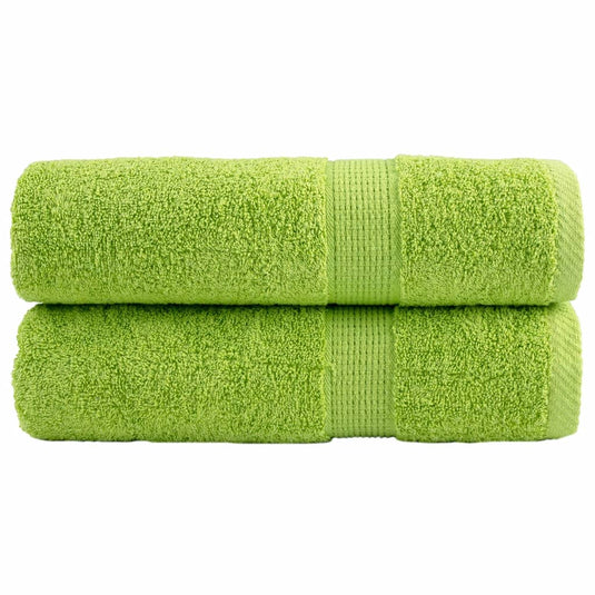 Vidaxl badhanddoeken solund 2 st 600 g m² 70x140 cm appelgroen