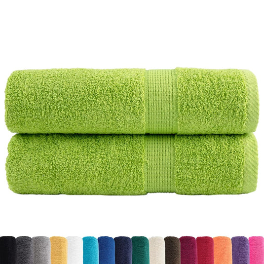 Vidaxl badhanddoeken solund 2 st 600 g m² 70x140 cm appelgroen