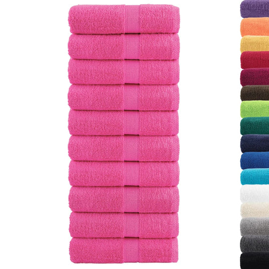 Vidaxl premium washandjes solund 10 stuks roze 30x30 cm 600 g m²