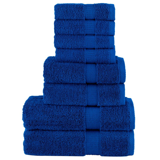 Vidaxl 8-delige handdoekenset solund 600 g m² blauw