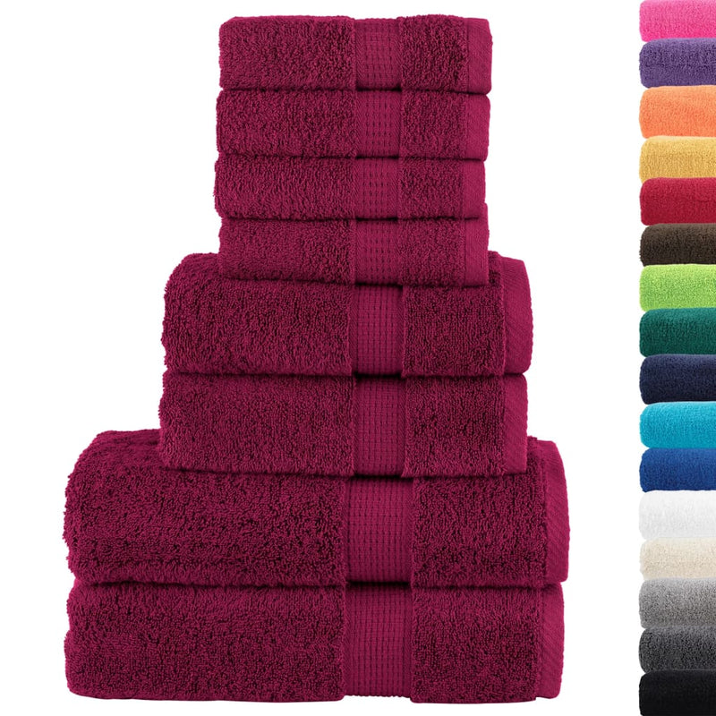 Load image into Gallery viewer, VidaXL 8-delige Handdoekenset SOLUND 600 g m² bordeauxrood
