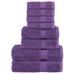 Vidaxl 8-delige handdoekenset solund 600 g m² paars
