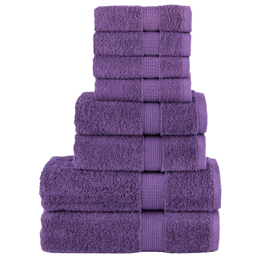Vidaxl 8-delige handdoekenset solund 600 g m² paars