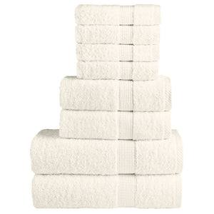 Vidaxl 8-delige handdoekenset solund 600 g m² crèmekleurig