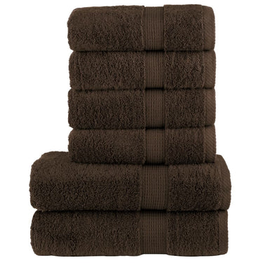 Vidaxl 6-delige handdoekenset solund 600 g m² bruin