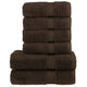 Vidaxl 6-delige handdoekenset solund 600 g m² bruin