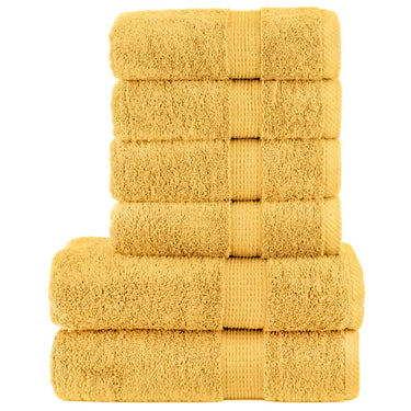 Vidaxl 6-delige handdoekenset solund 600 g m² goudkleurig