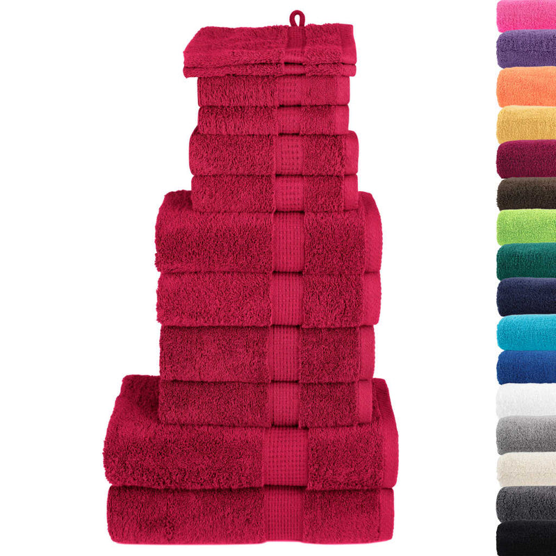 Load image into Gallery viewer, Vidaxl 12-delige handdoekenset solund 600 g m² rood
