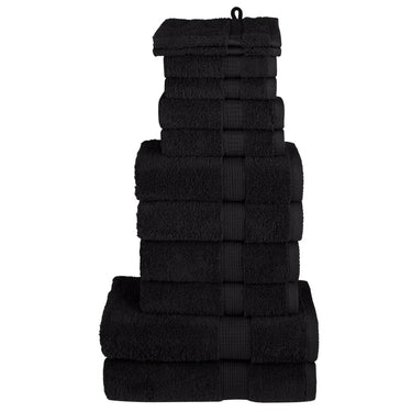 Vidaxl 12-delige handdoekenset solund 600 g m² zwart