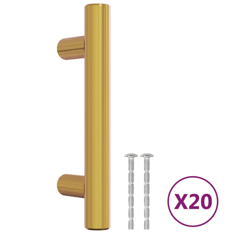 Load image into Gallery viewer, Vidaxl handvatten 20 st 64 mm roestvrij staal goudkleurig
