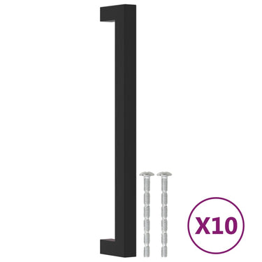 Vidaxl handvatten 10 st 192 mm roestvrij staal zwart