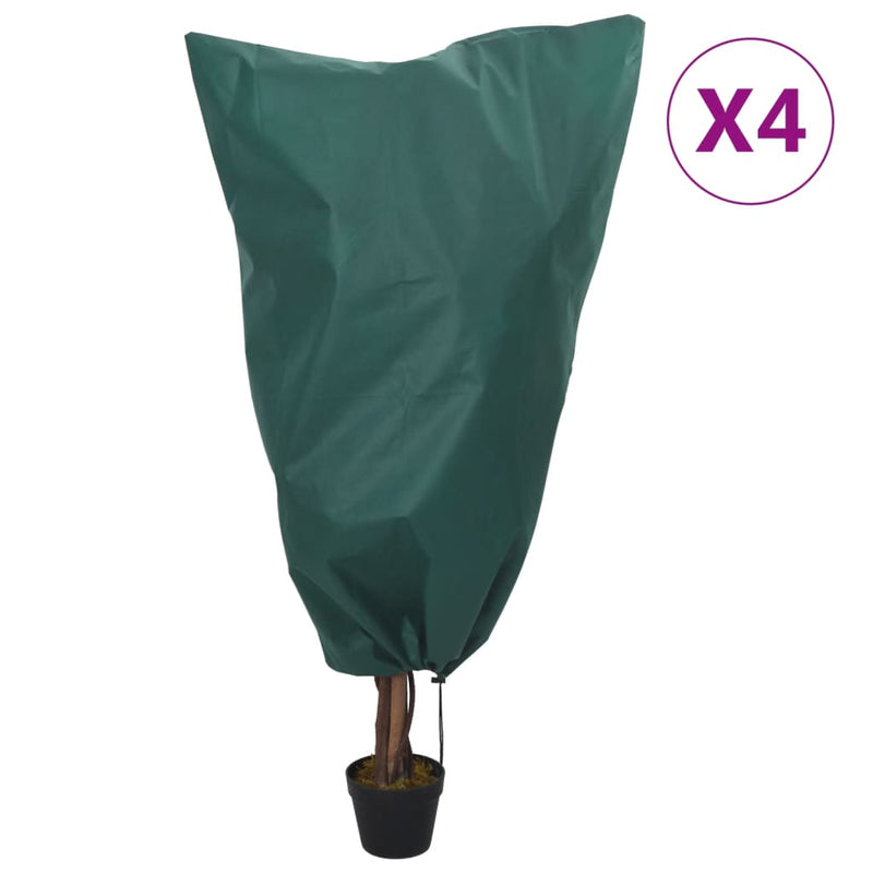 Afbeelding laden in galerijviewer, Vidaxl plantenhoezen met trekkoord 4 st 70 g m² 0,8x1 m
