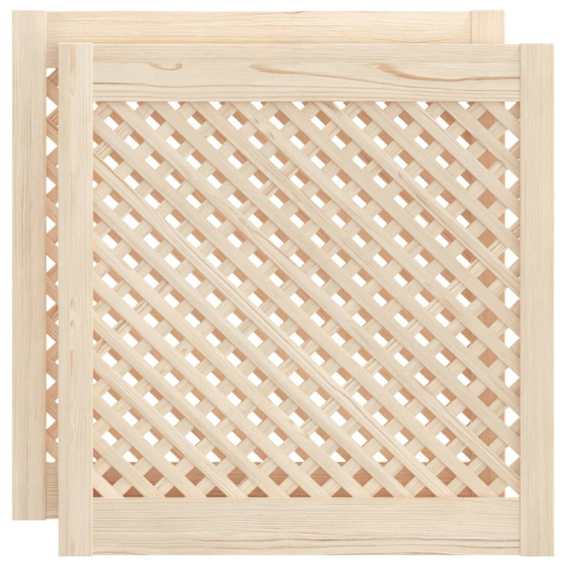 Load image into Gallery viewer, Vidaxl kastdeuren met latwerk 2 st 59,5x61,5 cm massief grenenhout
