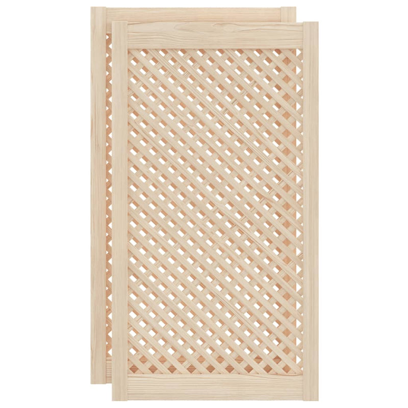 Load image into Gallery viewer, Vidaxl kastdeuren met latwerk 2 st 49,5x99 cm massief grenenhout
